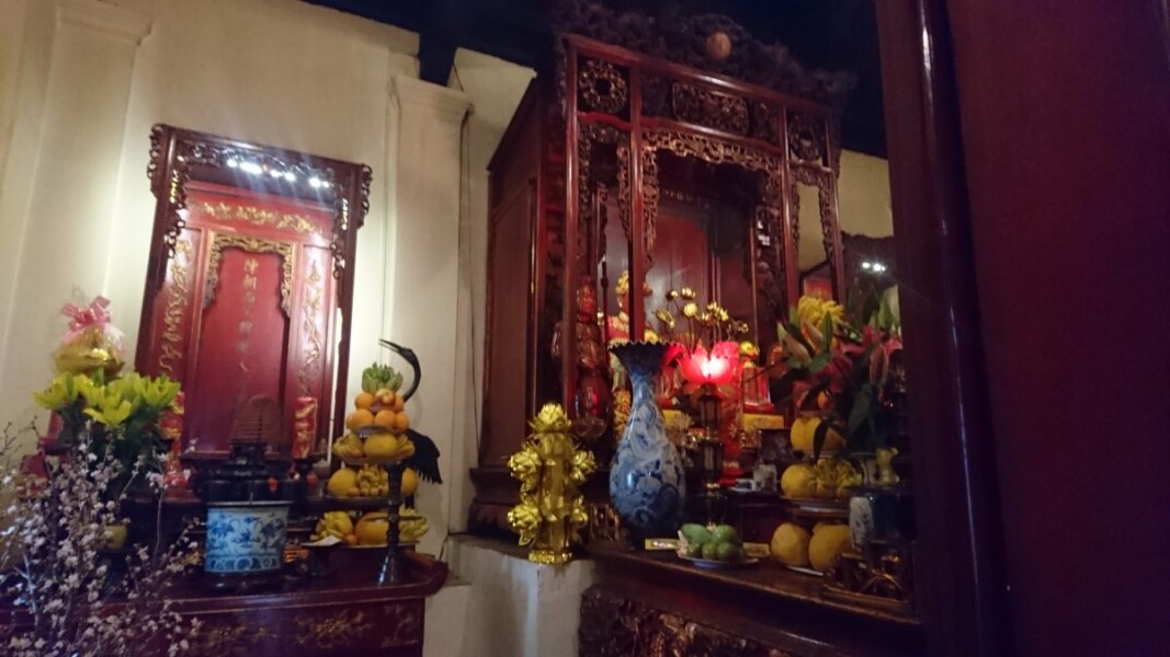 Inside the Ngoc Son temple, there are many offerings of simple food and water to far more complex and ornate objects...