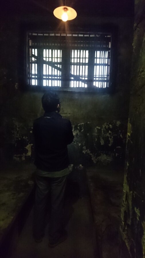 One of the cells in the 'Maison Central', a prison built by the French invaders in the late 1800s and later used by the Vietnamese to hold American prisoners of war and famously named the 'Hanoi Hilton'