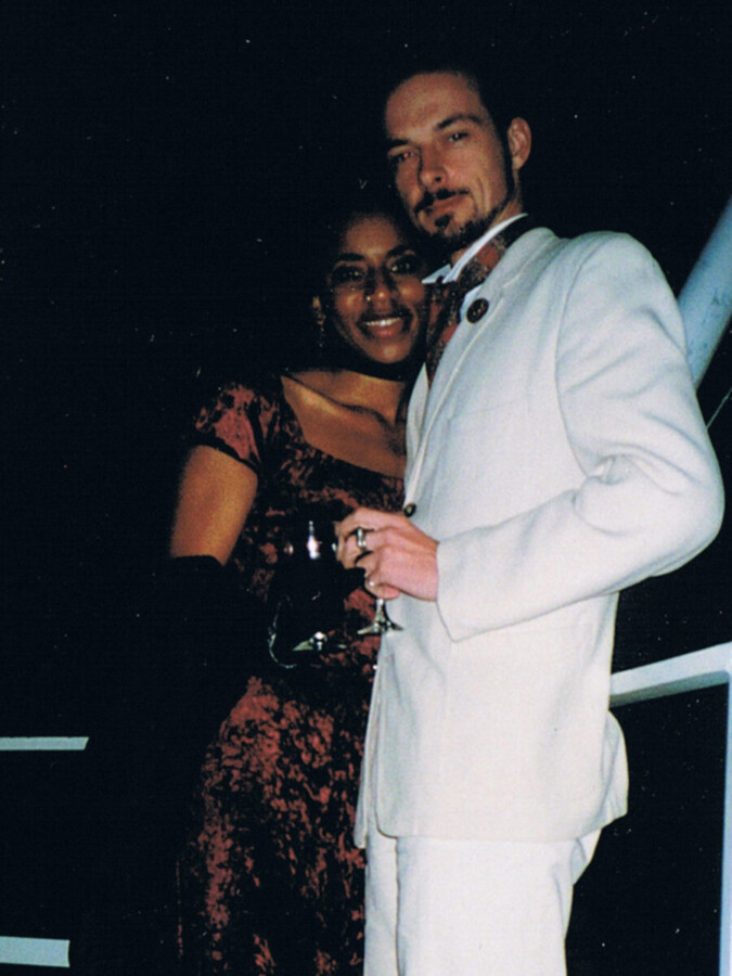 After dinner aboard the New Orleans Steamboat Company paddle boat with beautiful Brenny. New Orleans, 1998